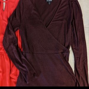 Express long sleeve plum dress